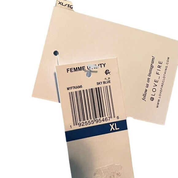 NWT! Love Fire light blue cropped long sleeve shirt - Picture 6 of 12